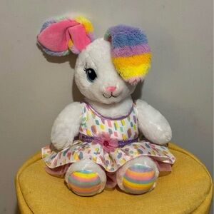 Build-A-Bear Pink and White Plush Bunny